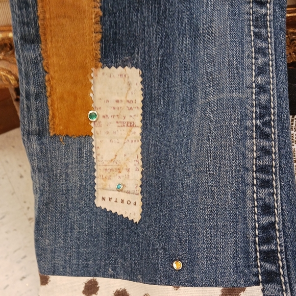 Boho Hippie Repurposed Jeans. - Picture 12 of 16